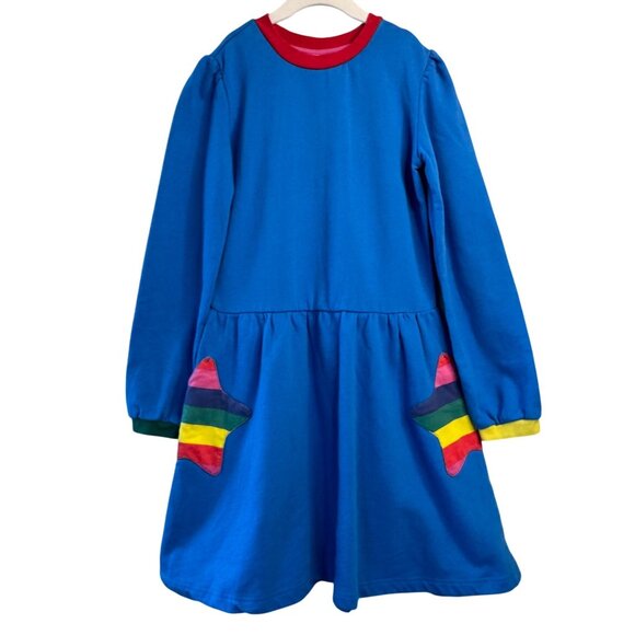 Mini Boden Other - MINI BODEN Rainbow Star Pockets Dress Girls 11-12 Pocket Thick Cotton Winter